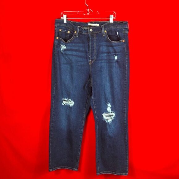 LEVI'S Ribcage Straight Ankle Womens Jeans Size 16W - Picture 2 of 8